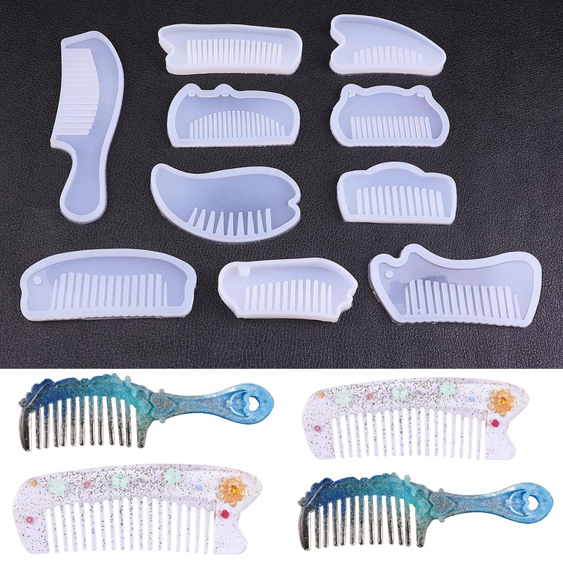 1Pc Comb Resin Epoxy Molds Mixed Style Silicone UV Epoxy Resin Molds ...