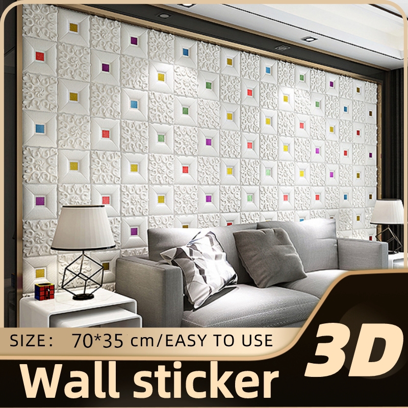 3D Wallpaper PE Foam DIY Wall Stickers Wall Decor Bedroom Living Room  Modern Wall Background TV Decor Wallpaper | Shopee Malaysia