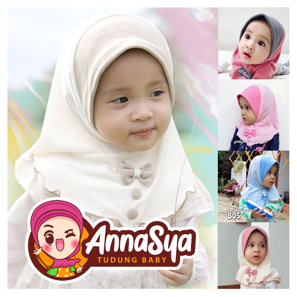 'Melur' Tudung baby moscrepe / Hijab with ribbon / hijab / Baby & kanak-kanak allsize 0-5 Years Old (READY STOCK)