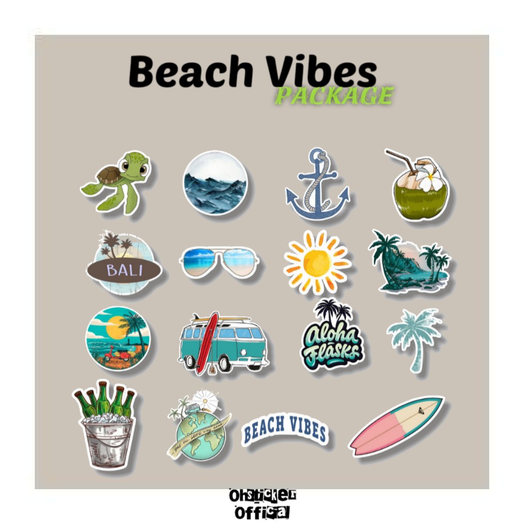 sticker aesthetic preintable beach vibes series sticker for phone laptop tumblr deco deco decal shopee malaysia