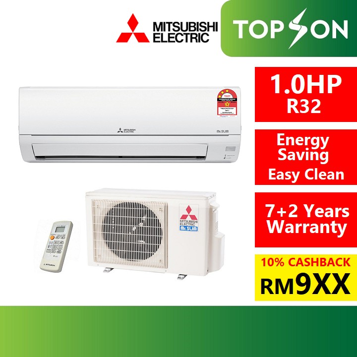 Mitsubishi Electric 1hp Air Conditioner Ms Jr10vf R32 Refrigerant 1 0hp Air Cond Mr Slim Shopee Malaysia