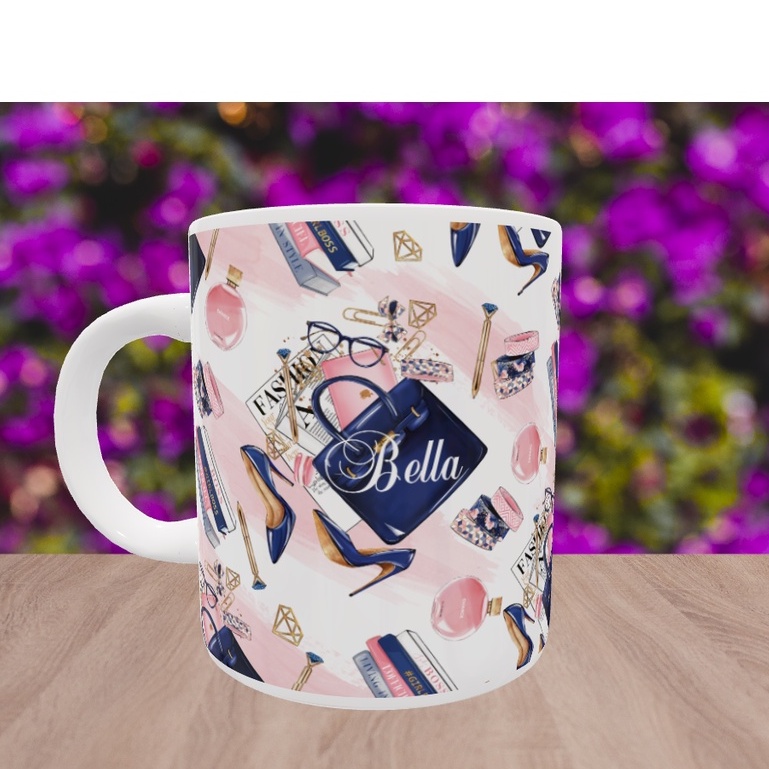 Fashion Girl/Boss mug Personalised With Name/text, birthday, gift, hadiah, harijadi, kucing, cawan, cup