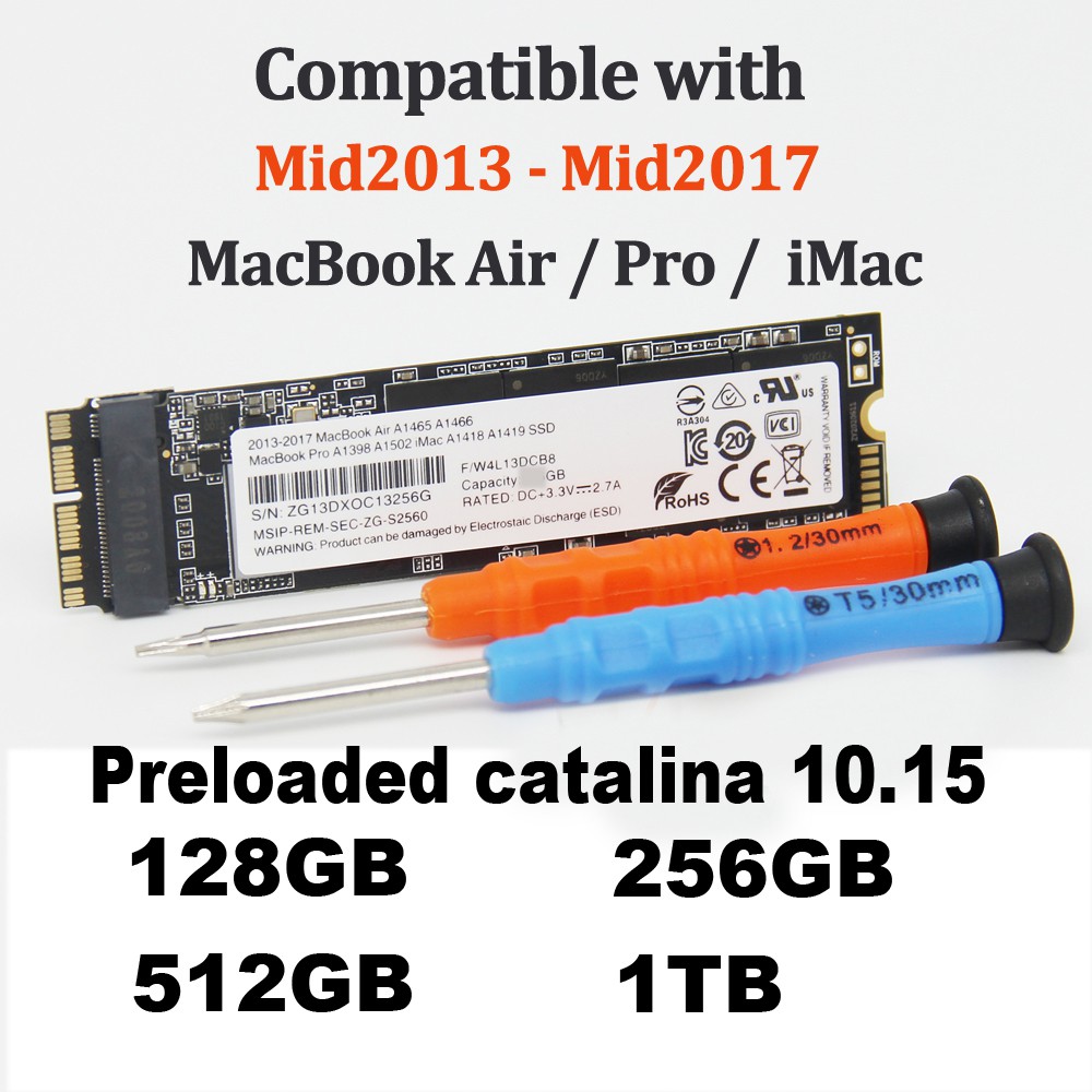 BRAND NEW 128GB 256GB 512GB 1TB SSD for 2013 2014 2015 2017 MacBook Air A1465 A1466 Pro A1398 IMac | Shopee
