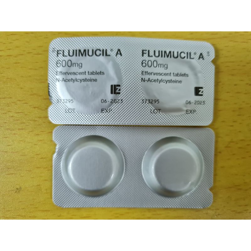FLUIMUCIL A 600MG EFFERVESCENT NAC TABLET 2BIJI CLEARS PHLEGM / KAHAK