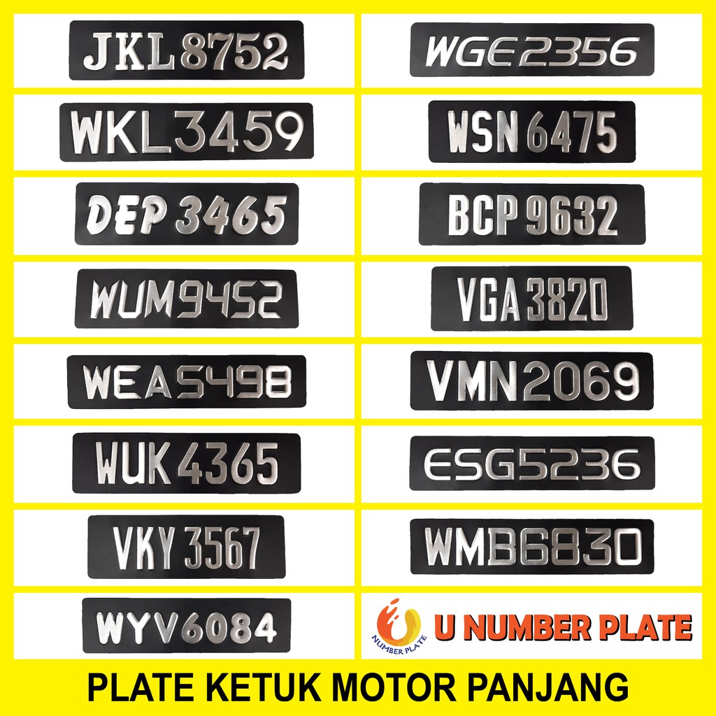 [11.11 SALE] PLATE MOTOR BESI KETUK PANJANG