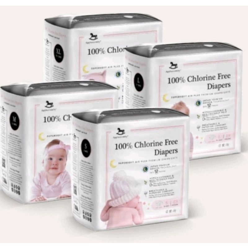 (Free Shipping) Applecrumby Chlorine Free Premium Overnight Tape Diapers M21 (1 Pack) Shopee
