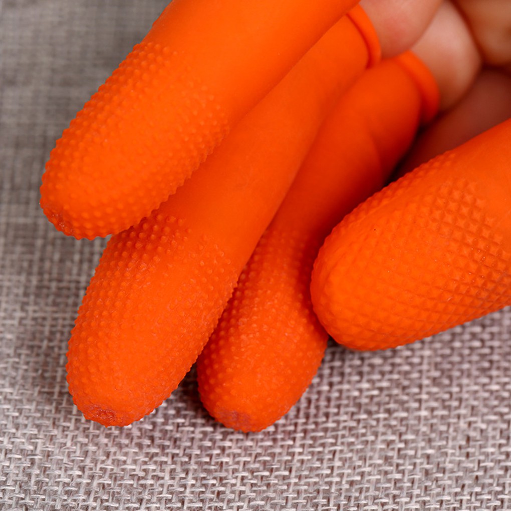 100 Pcs/set Latex Fingertip Gloves Antistatic Nonslip Disposable