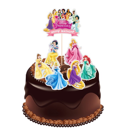 Disney Princess Cake Topper Set Laminated Diy Shopee Malaysia