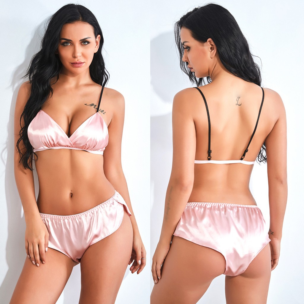 silk bra and shorts