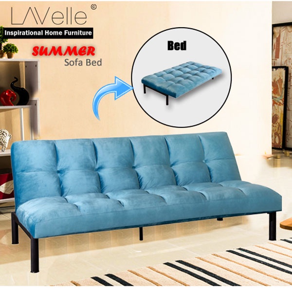 Summer Sofa Bed 3 Seater Fabric Suitable For Homestay [Made In Malaysia]