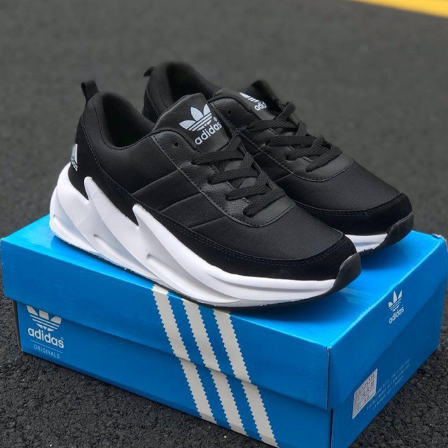 adidas shark black and white