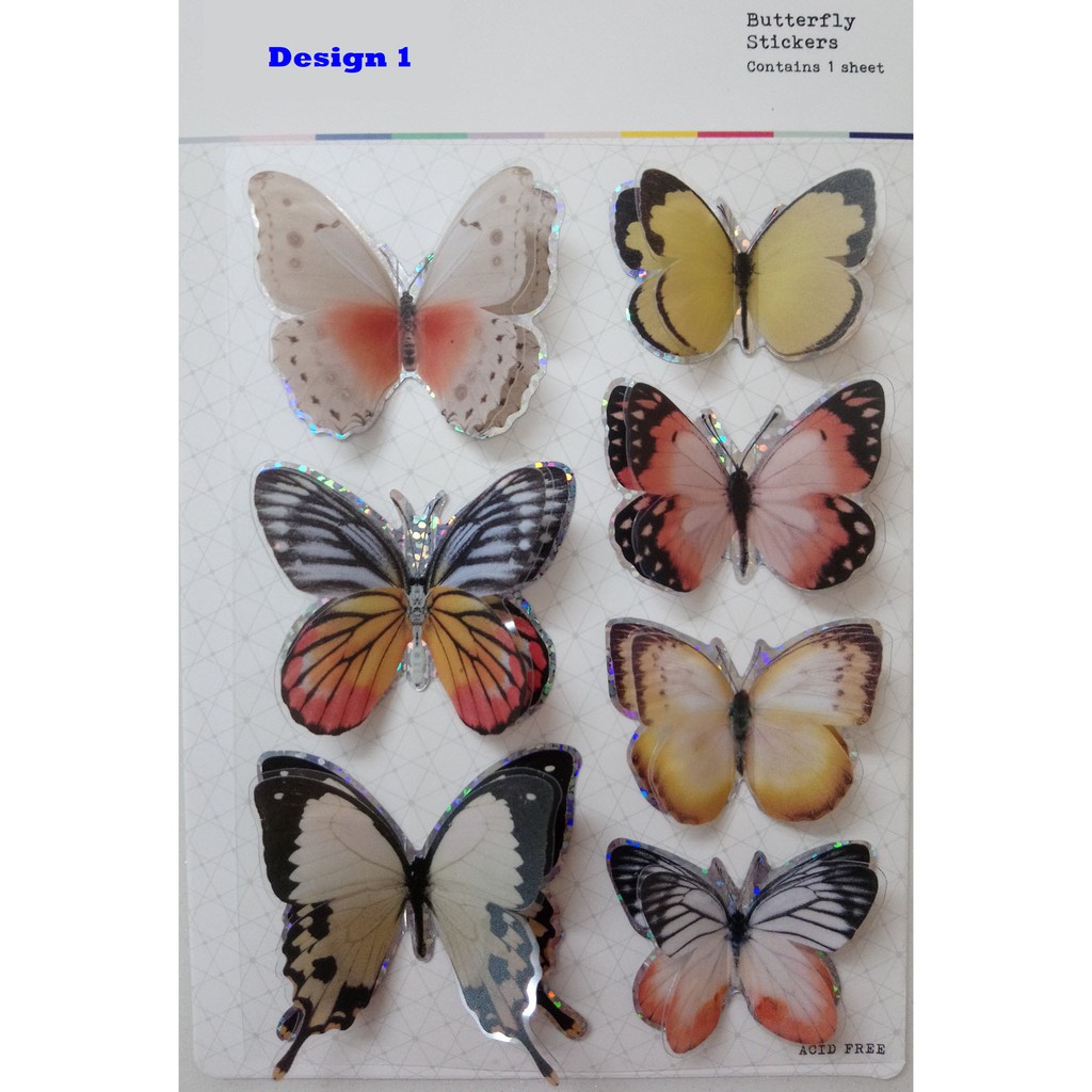 Download Rosie S Studio Shinning 3d Butterfly Stickers Art Craft Diary Scrapbook Shopee Malaysia