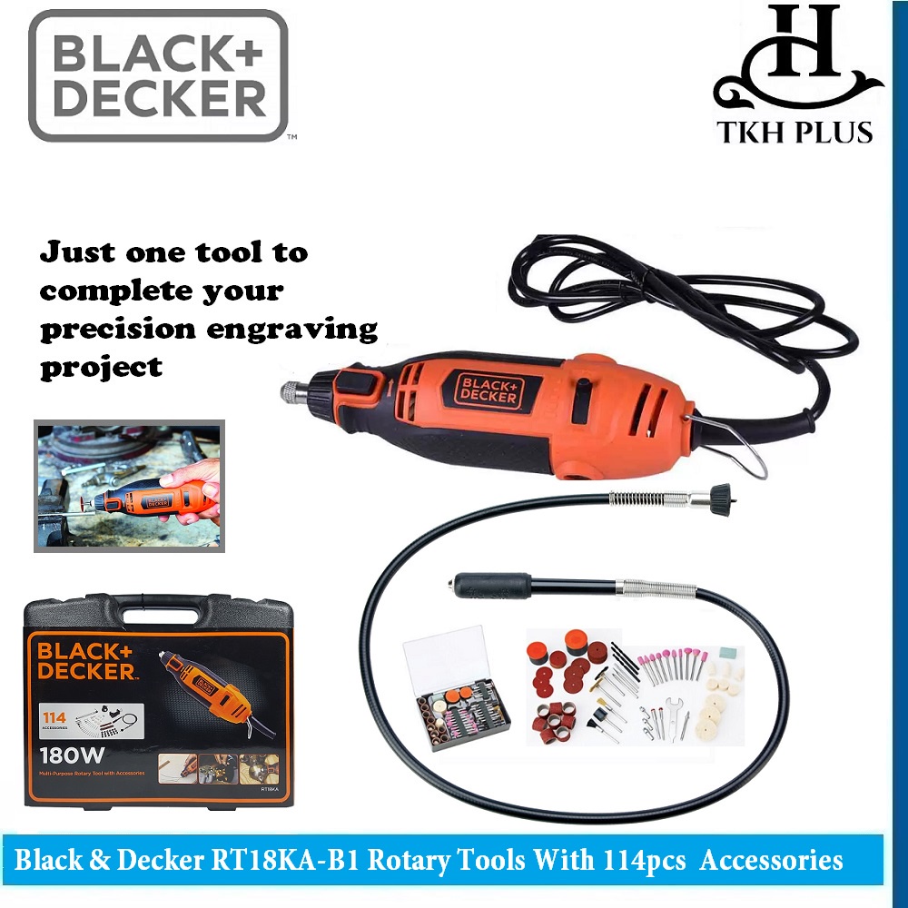 Black & Decker RT18KAB1 Rotary Tools With 114pcs Standard Accessories