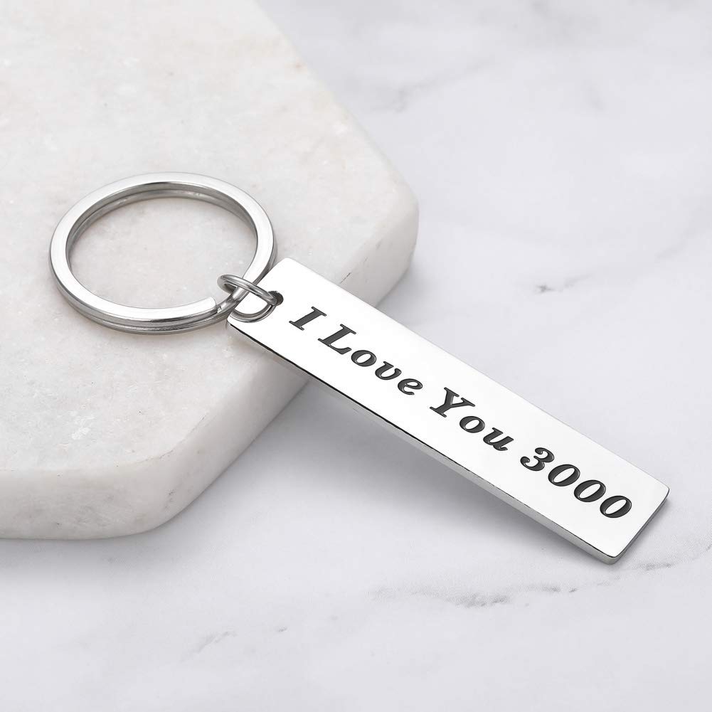 I Love You Three 3000 Keychain Mom Dad Boyfriend Girlfriend Sister Brother Gifts Office Electronics Printer Trays Drawers