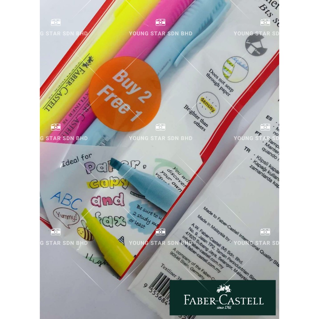 Faber Castell Textliner 38/ Highlighter 38 Yellow + Pink ( Bts set 