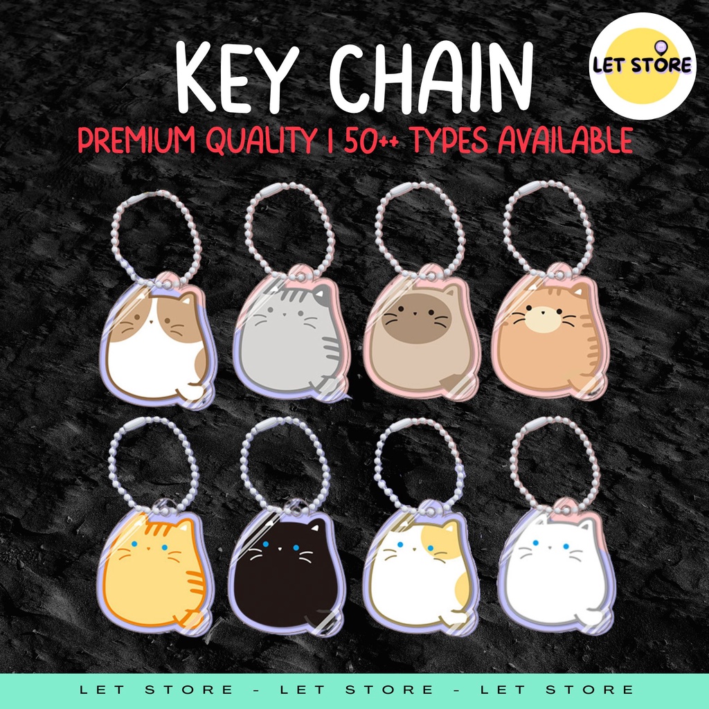 Keychain Cat Bunny Puppy Acrylic Cute Cartoon Bag Keychain Key Ring Decoration Gift Car Key Chain Toys