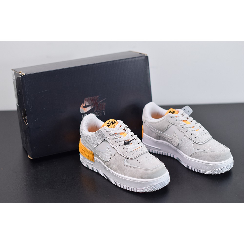 nike air force 1 vast grey laser orange