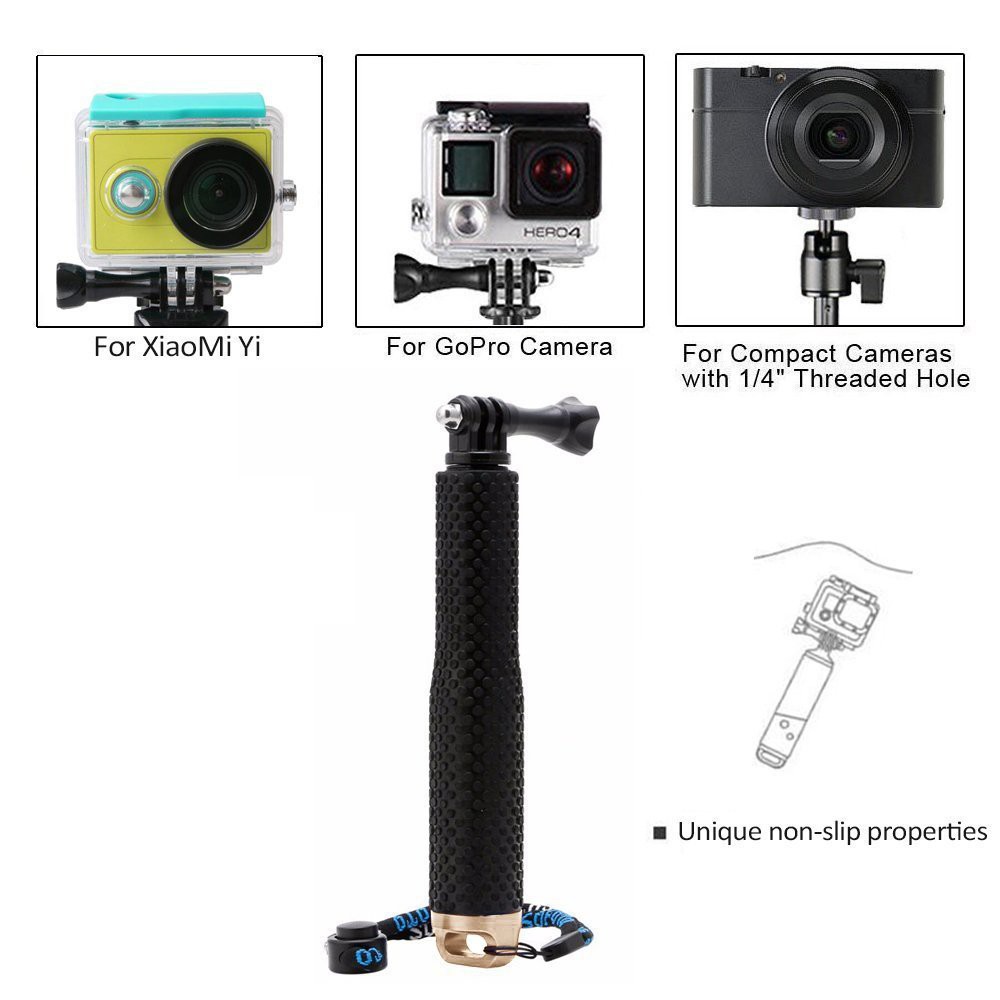 Gopro Fusion AFAITH 19 Adjustable Waterproof Selfie Stick,ExtendableTelescopic Handheld Pole for DJI OSMO Action Camera GoPro Hero 7 Hero 6 Hero 5 4 3+,SJCAM,EKEN Xiaomi Yi 
