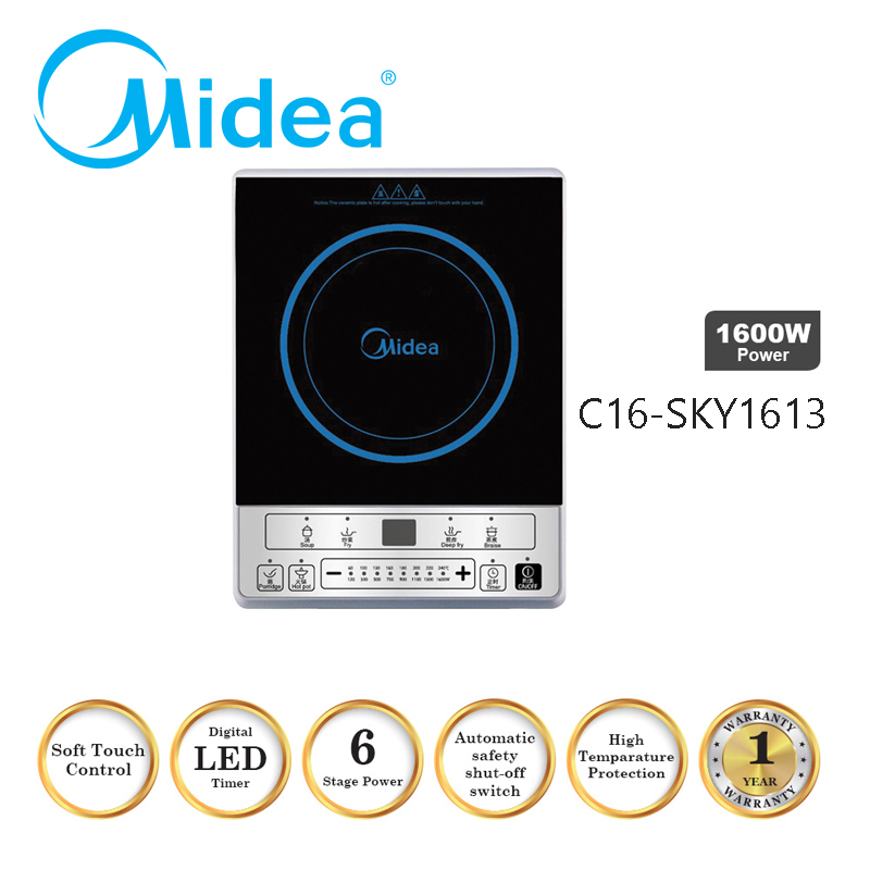 GDeal Midea C16SKY1613 1600W Induction Cooker With Soft Touch Control