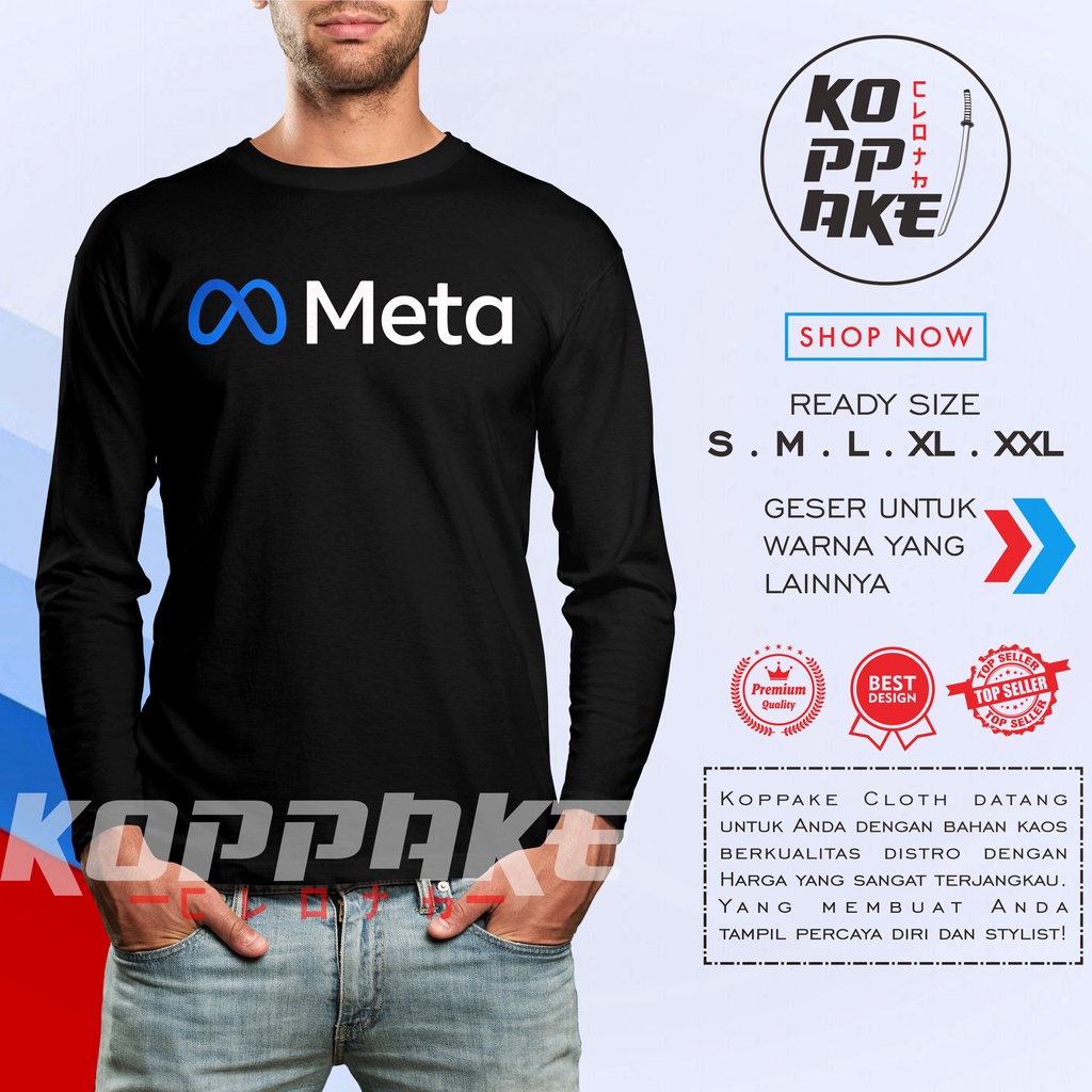 T-shirt Meta Logo Facebook New Logo Long Sleeve Company Shirt