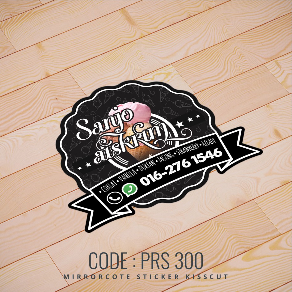 Sticker Murah Usahawan Aiskrim // Pilih Design Brand Aiskrim Anda 