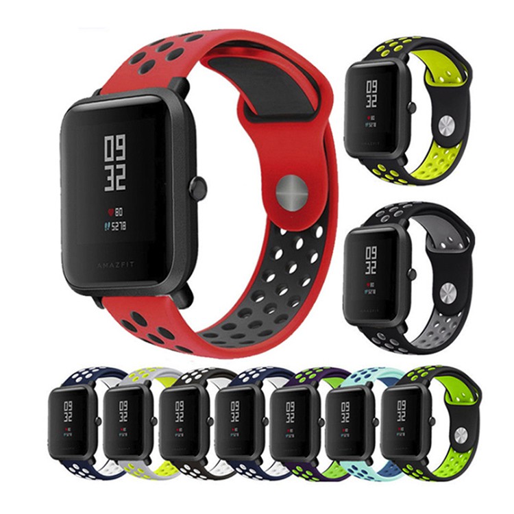 For Amazfit Bip U / Bip U Pro / Bip S / Bip Lite / Pop Pro GTS 4 2 mini 2e GTR 42mm Strap soft double color silicone rubber watch band sports straps