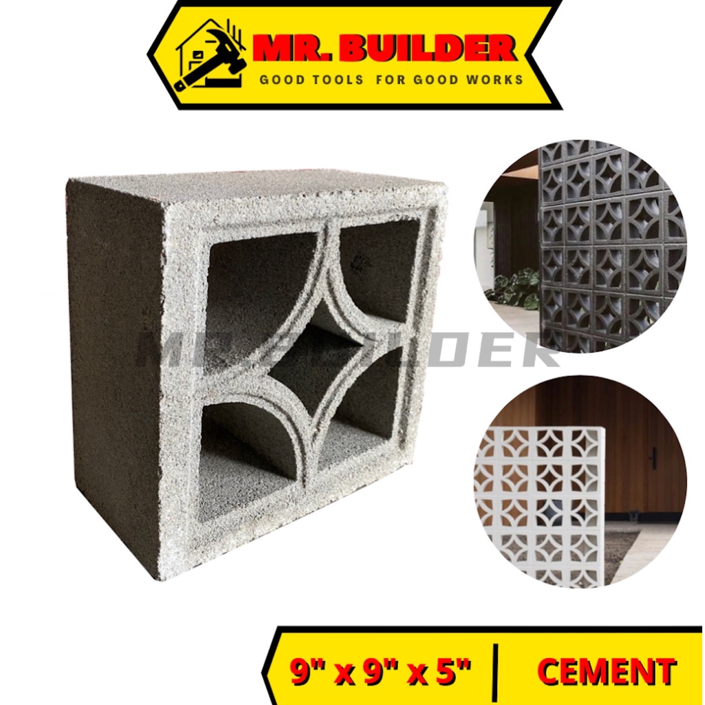 Mr Builder Golden Flower Block 9 X9 X5 Batu Bunga Golden Blok Ventilation Block Vent Block Breeze Block Bricks Brick Shopee Malaysia