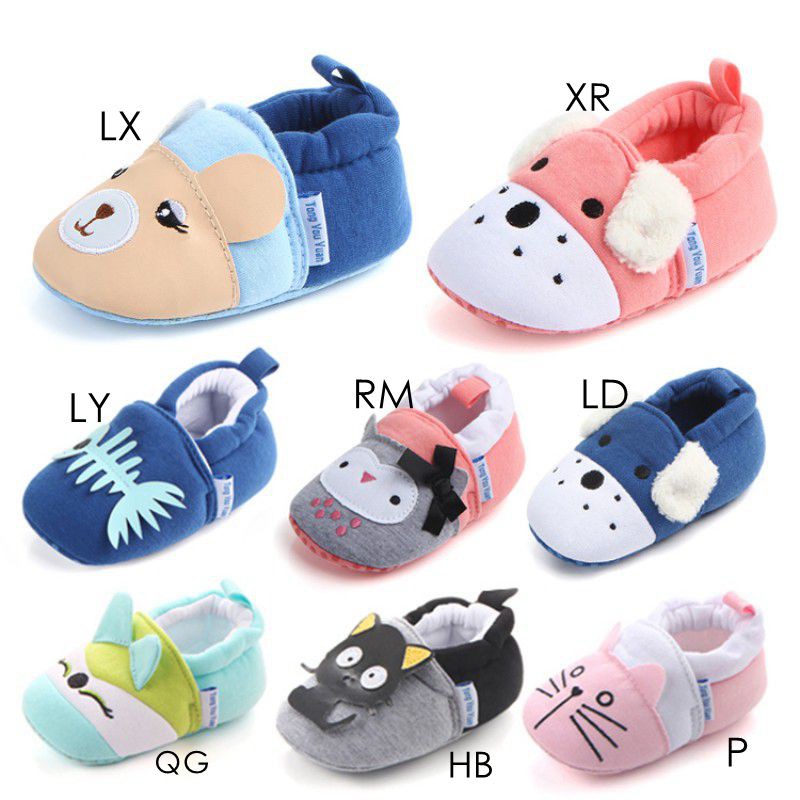 Baby Boys Girls Soft Cotton Crib Baby Shoes Anti Slip Toddler Shoes |  Shopee Malaysia