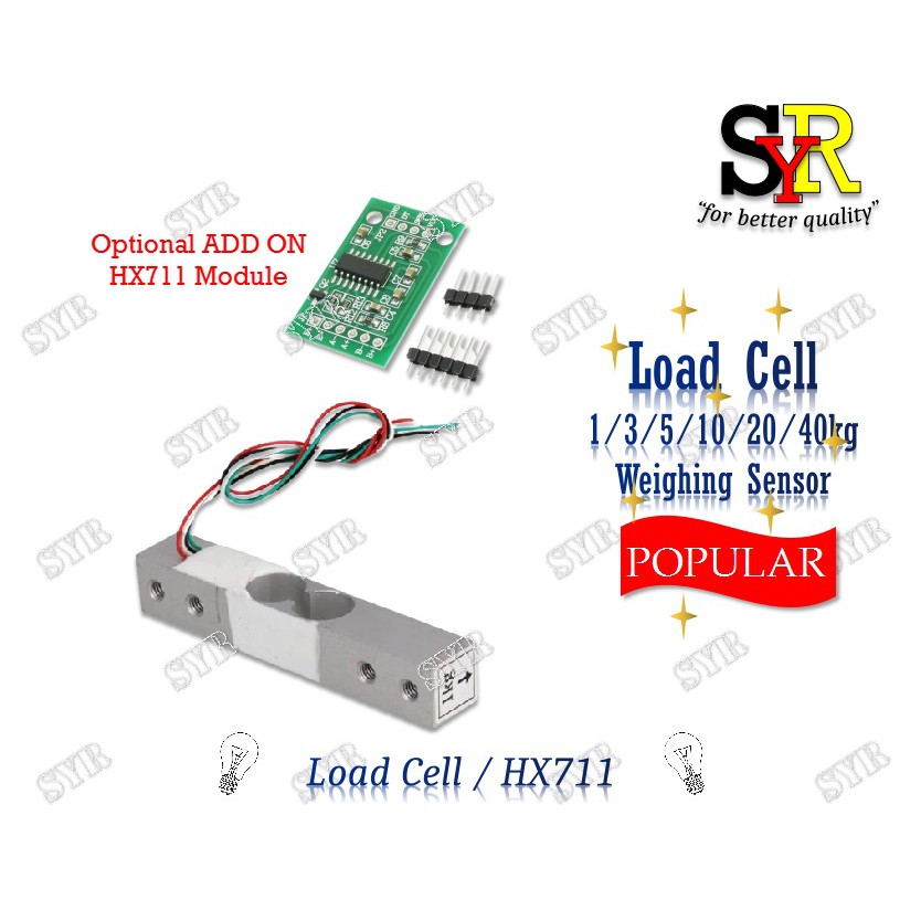 1/5/10/20KG Weight Sensor Kitchen Scale Load Cell+HX711 AD Weighing Module New 