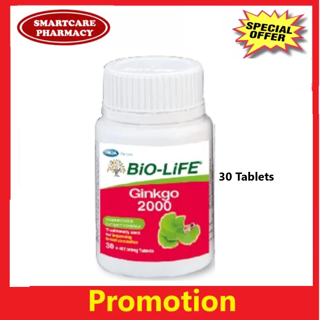 BIOLIFE Ginkgo 2000 (For Blood Circulation) 30 Tablets Shopee Malaysia