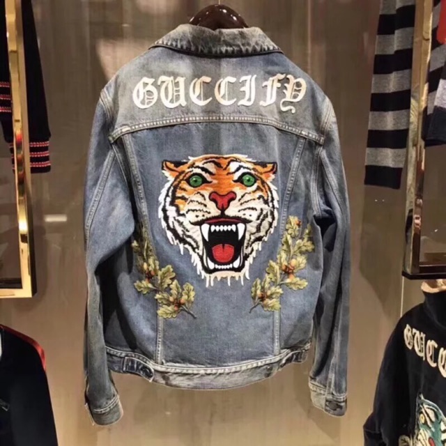 HIGH Tiger Emboidred Denim Jacket | Shopee Malaysia