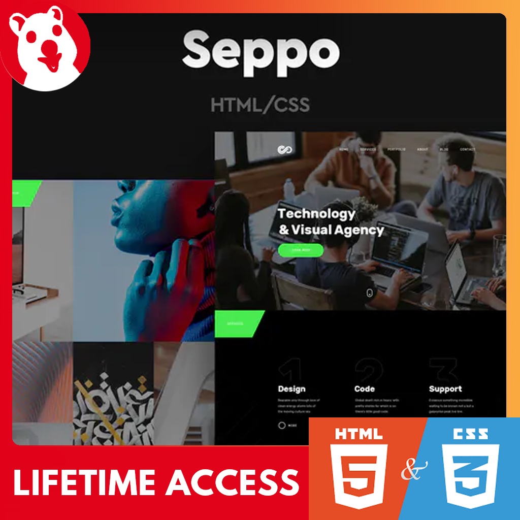 Seppo - Corporate One Page HTML & CSS Template - (11 Premade Sections ...