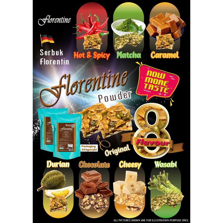 Florentine Halal Florentine flour 500GM tepung biskut florentine/almond