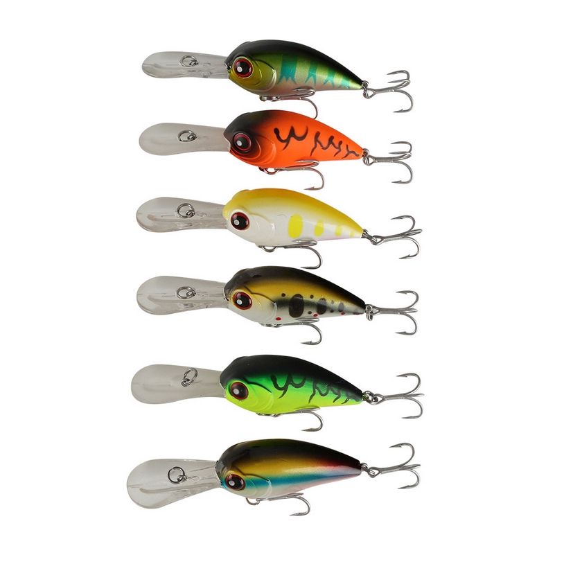 6PCS 9.5cm//11.5g Fishing Lures Minnow Plastic Hard Bait Crankbait Tackle Crank