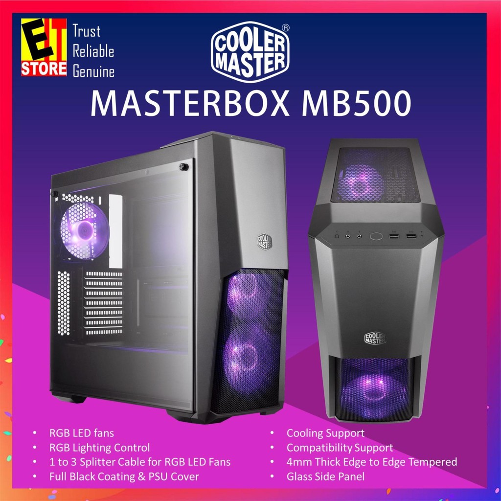 Cooler Master Masterbox Mb500 Argb Casing Mcb B500d Kgnn S01 Shopee Malaysia