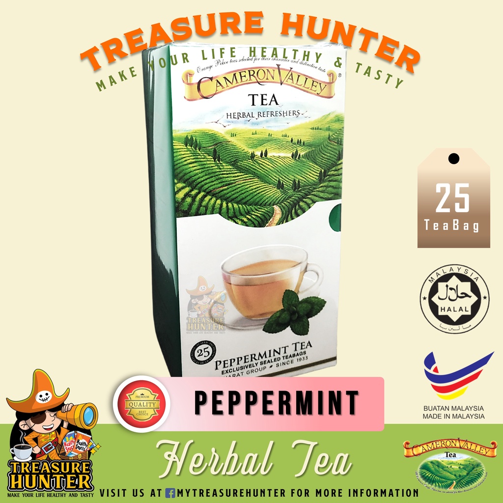 Cameron Valley Peppermint Tea / Teh Pudina from Cameron Highlands 25 Individual Teabags