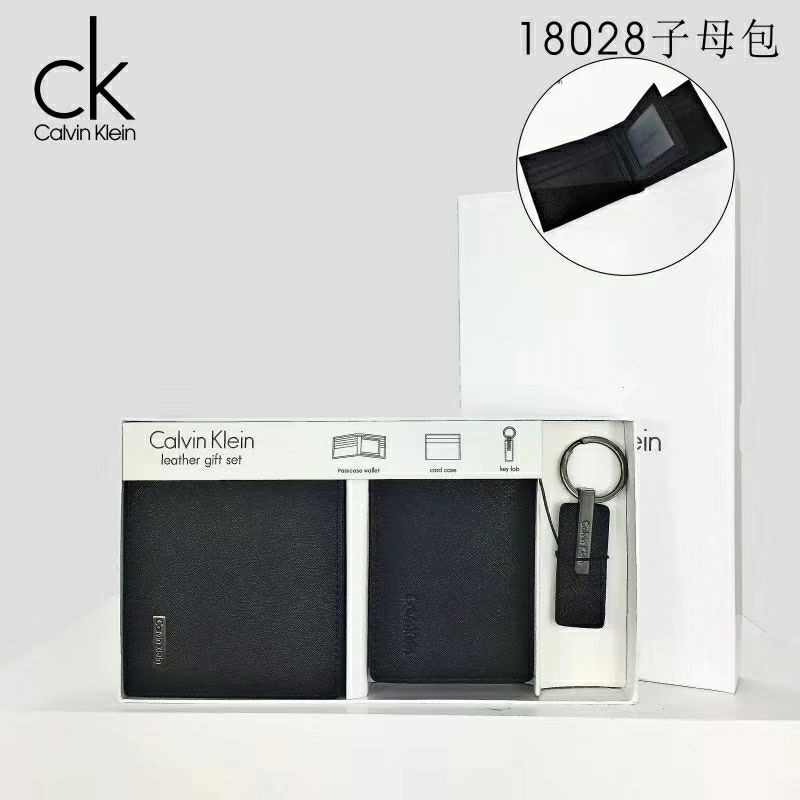 calvin klein leather belt & wallet set