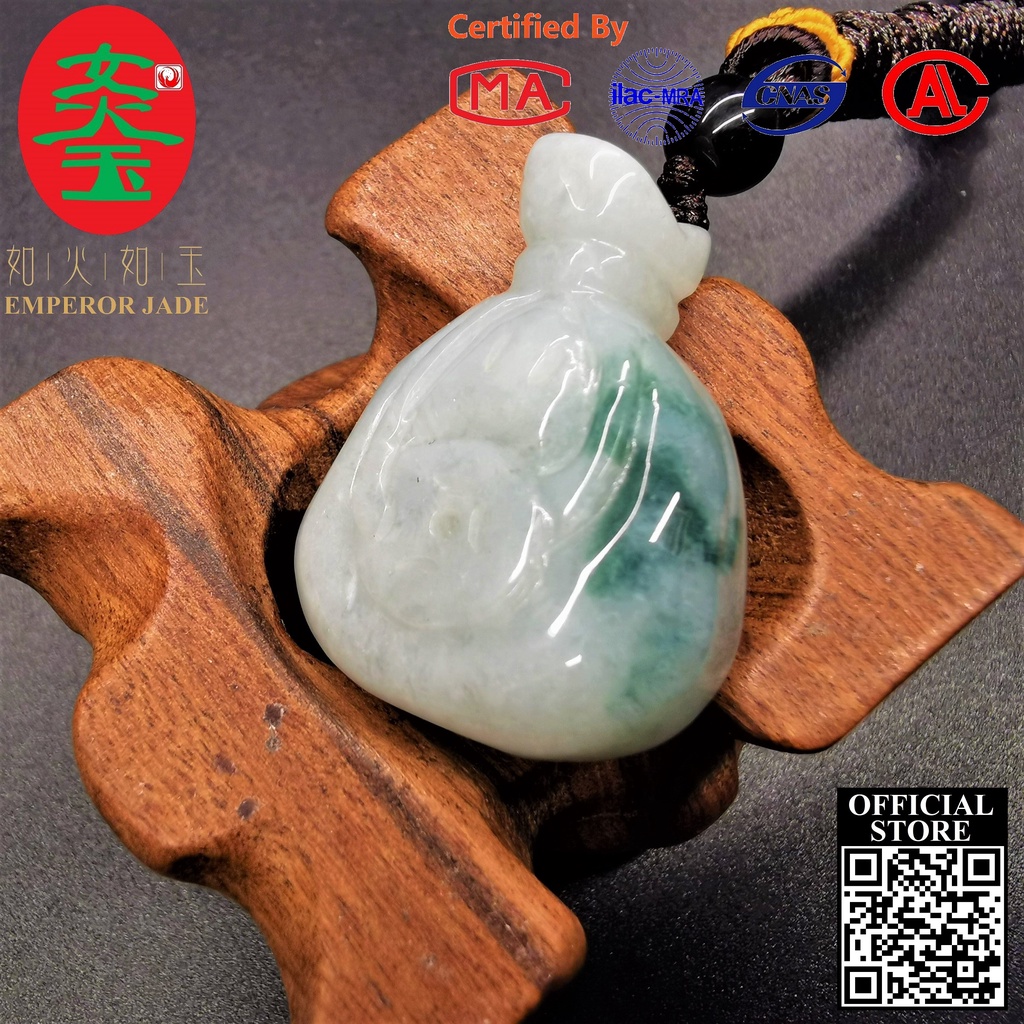 Emperor Jade Myanmar Jadeite Grade A Jade Lucky Bag Pendant【c/w Certificate】缅甸翡翠A等玉福袋吊坠【附证】