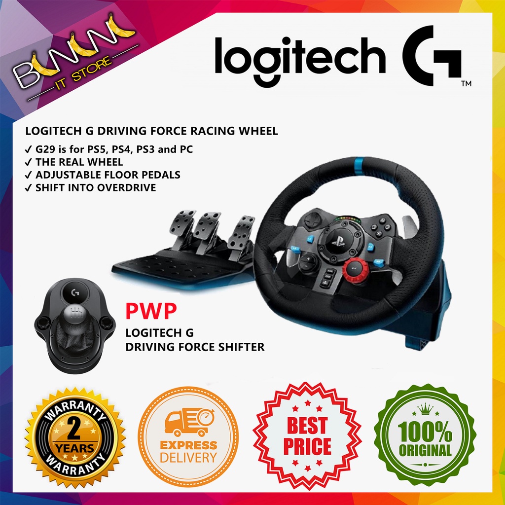 LOGITECH G29 DRIVING FORCE RACING WHEEL WITH SHIFTER | G923 | Shopee ...