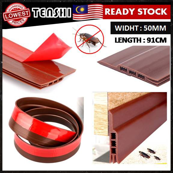 Door Block Seal 3 Layers 50mm Silicone Door Draft Stopper Reduce Sound Up 91cm