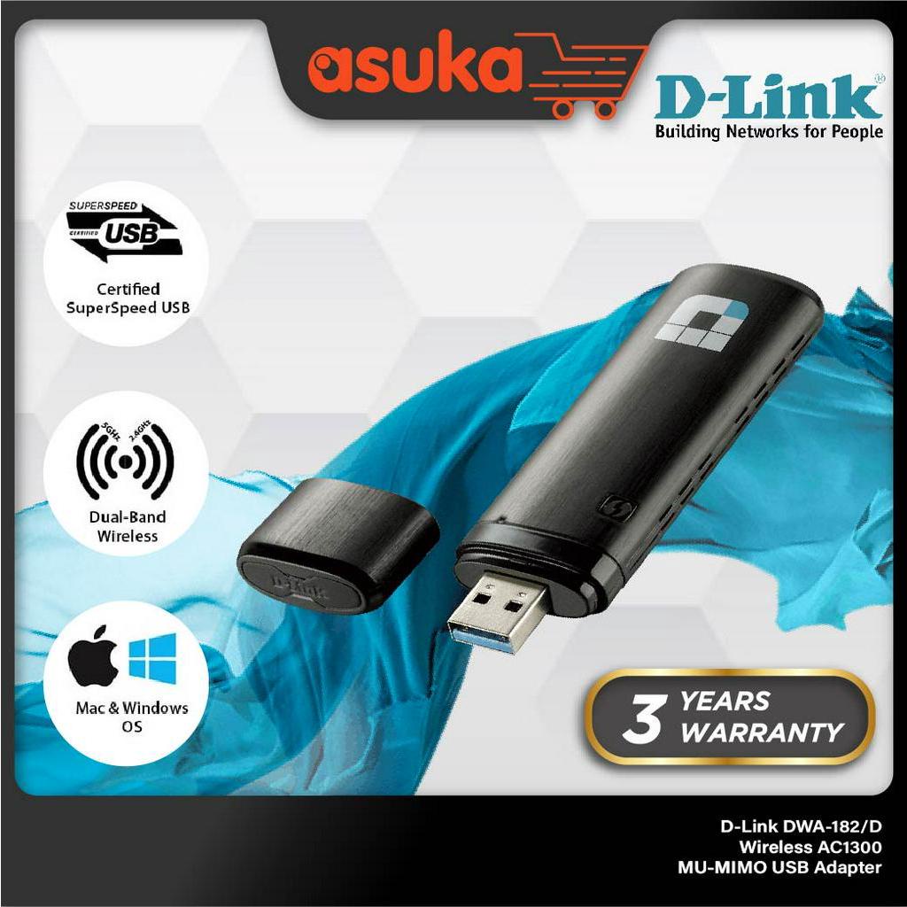 D-Link DWA-182/D Wireless Network AC1300 MU-MIMO USB Adapter For PC/Laptop