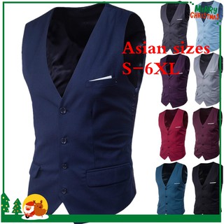 【Really in stock】Men's Slim Fit Suit Vests Casual Sleeveless Vest Formal Business