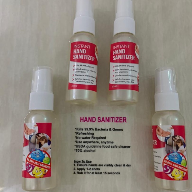 Ready Stock Hospital Medical Gred Hand Sanitizer 30ml 60ml Spray Anti Virus Bakteria Shopee Malaysia