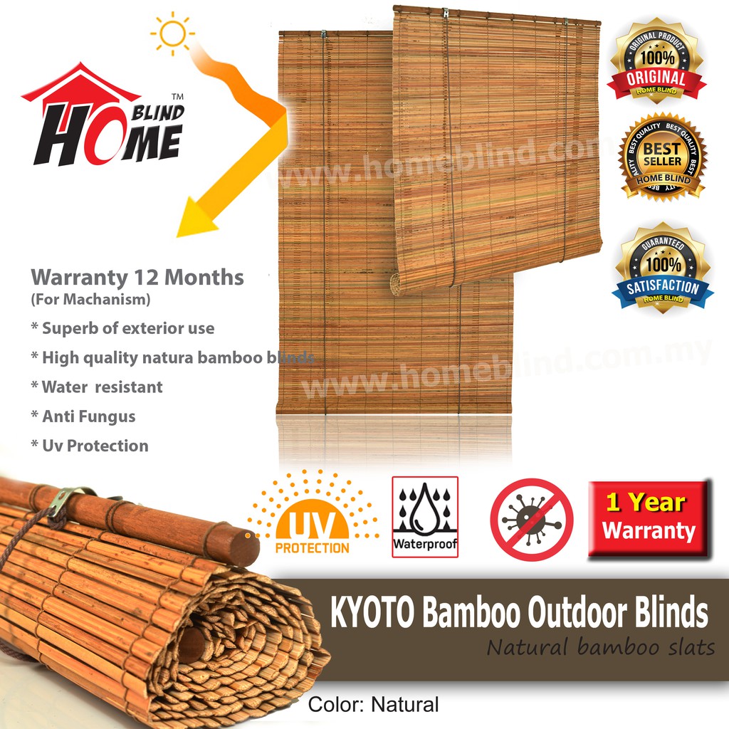 KYOTO Bamboo Outdoor Blinds 7 Feet (Height) / Bamboo slats roller