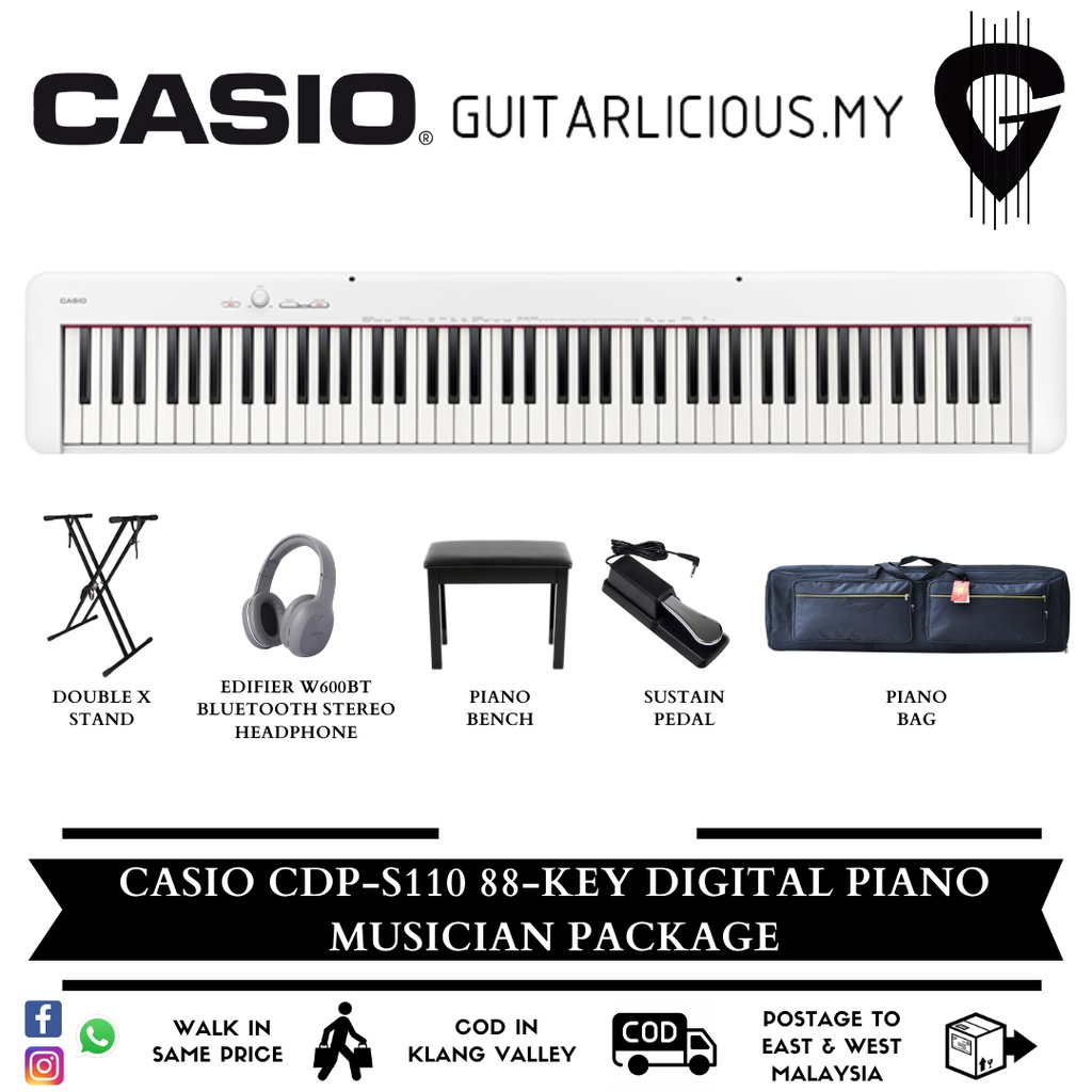 Casio CDPS110 88key Digital Piano Musician Package with Edifier