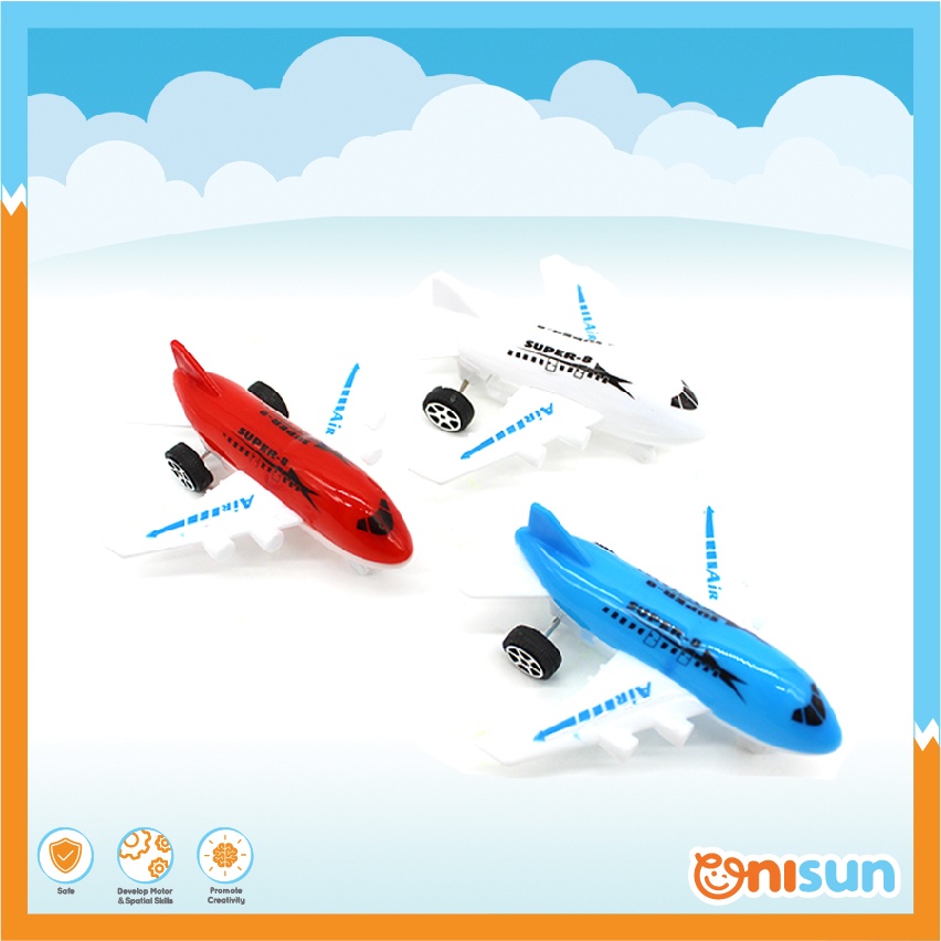 Children Mini Colorful Aircraft Push Pull Plane Collection Toy (Mainan Kapal Terbang)