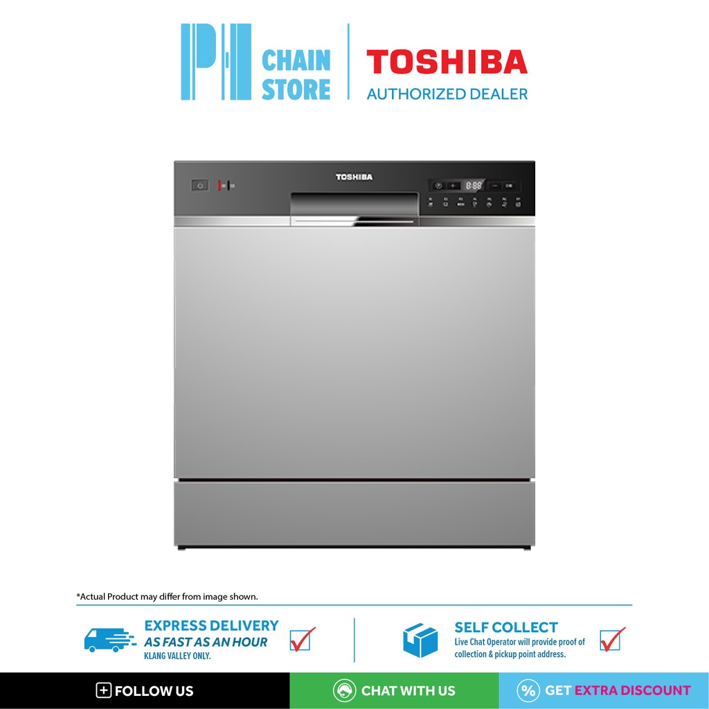 (DELIVERY FOR KL & SGR ONLY) TOSHIBA DW-08T1(S)-MY COUNTER TOP DISHWASHER - 8 PLACE SETTING