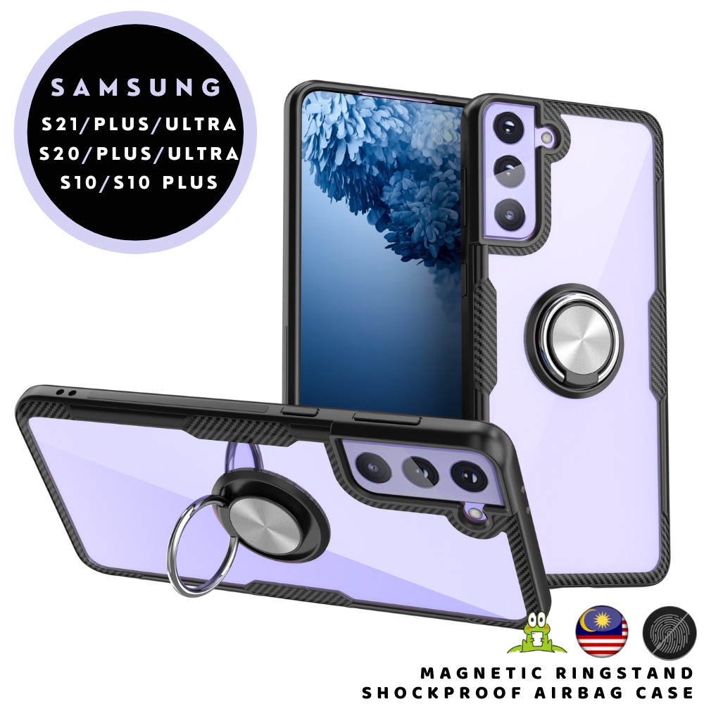 Buy Samsung Galaxy S21 Ultra S21 Plus S Fe S Ultra S Plus S10 Plus Acrylic Tpu Magnetic Ring Stand Bumper Phone Case Seetracker Malaysia