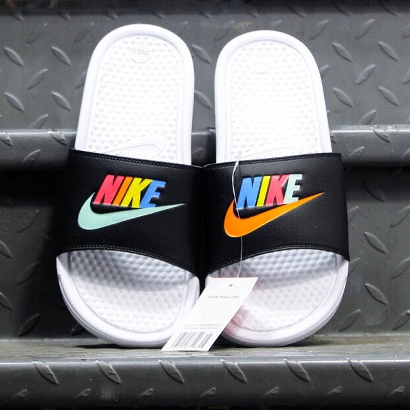 colorful nike sandals