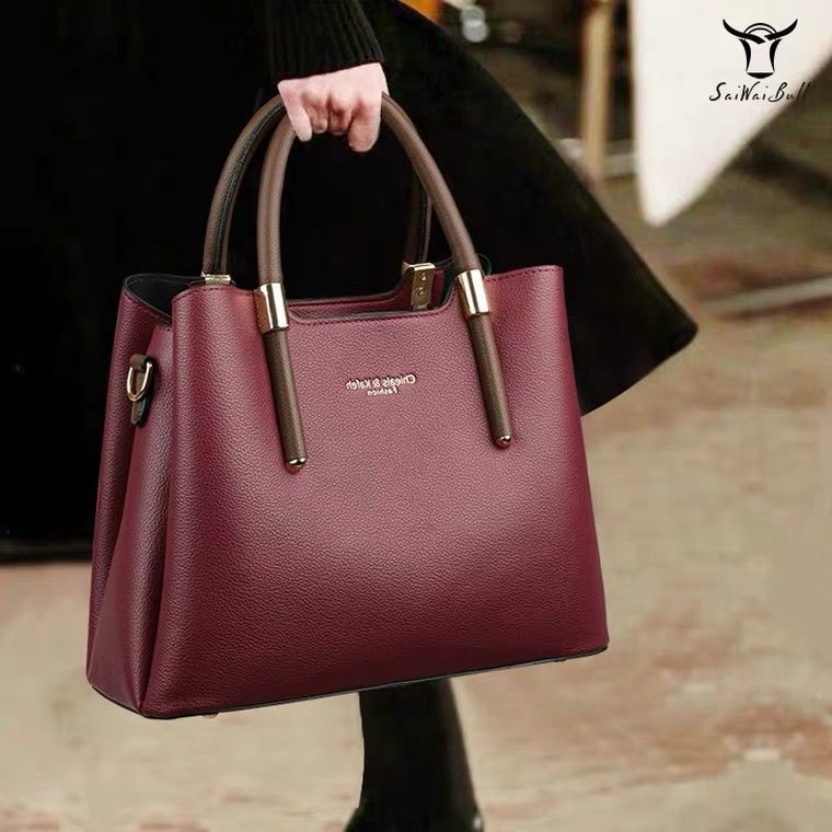 Leather texture handbag leather 2021 large leather One Shoulder Messenger middle-aged mother bag soft leather Genuine leather texture handbag Women 2021 large-capacity One-Shoulder Messenger Korean Version middle-aged mother bag soft leather Genuine leath